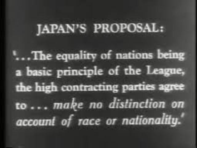 Japan's Proposal : "Racial Equality Clause"