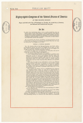 Signed Civil Rights Act of 1964