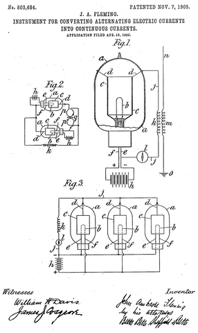 Fleming invents the vacuum diode