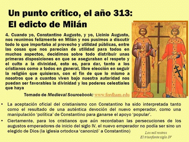 313. Edicto de Milán.