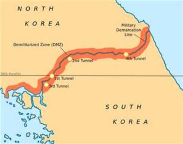 Korea is divided into the 38th parallel by the US and Soviet Union