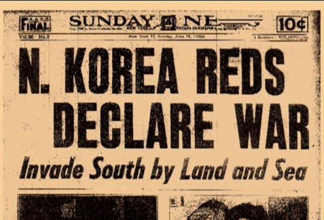 Korean War begins/North Korean troops attack South Korea