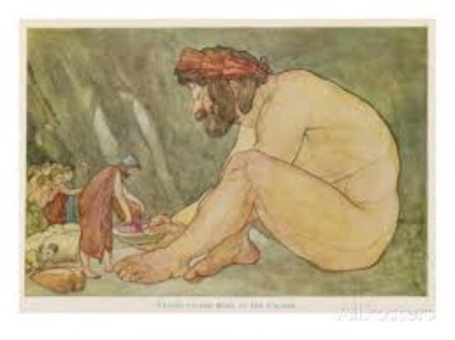 The Cyclopes are eating Oddysseus's men