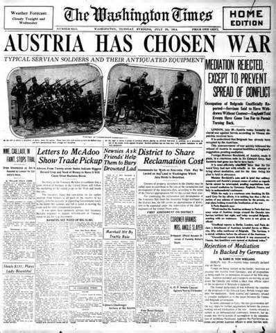 Beginning of World War I