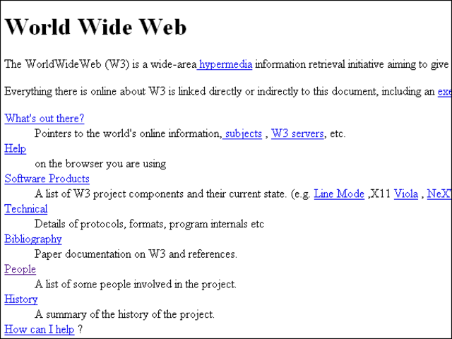 First web page created