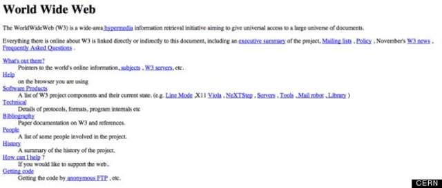 the first web page was created