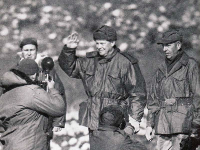 President Eisenhower visits Korea, fulfilling his campaign promise