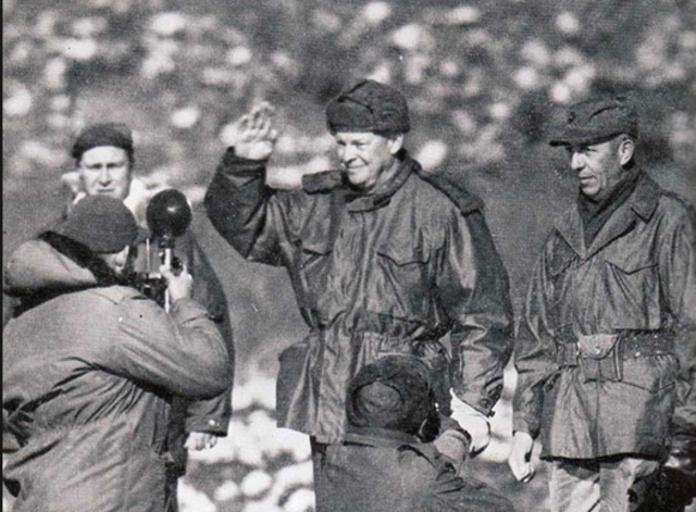 President Eisenhower visits Korea, fulfilling his campaign promis