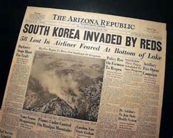 Korean war begins