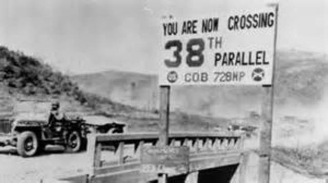 KOrea was divided at the 38th Parallel