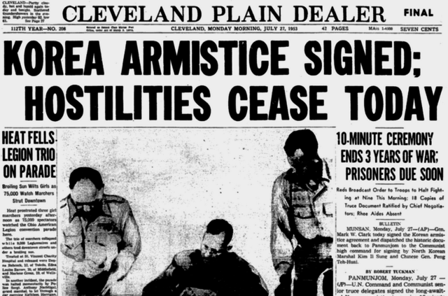 Cease-fire signed//Korean War Over