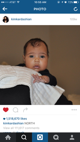 Birth of daughter, North West