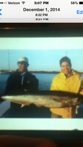 Fui a pescar en el mar por el tiempo primer