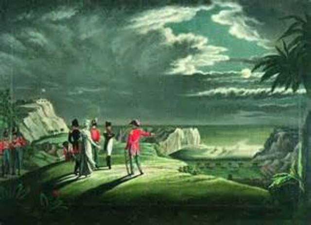 Napolean arrives at St. Helean