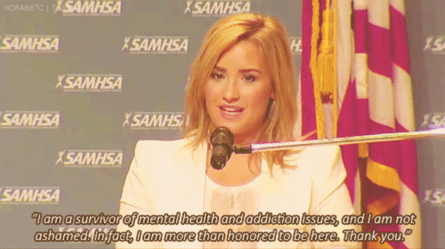 Demi gives mental health speech*