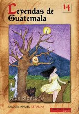 Publicó su primer libro Leyendas de Guatemala.