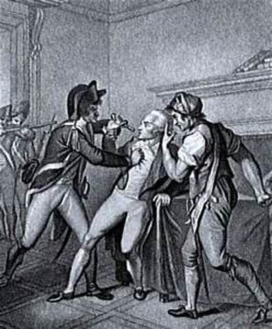 Robespierre is executed by guillotine ending radical phase of revolution.