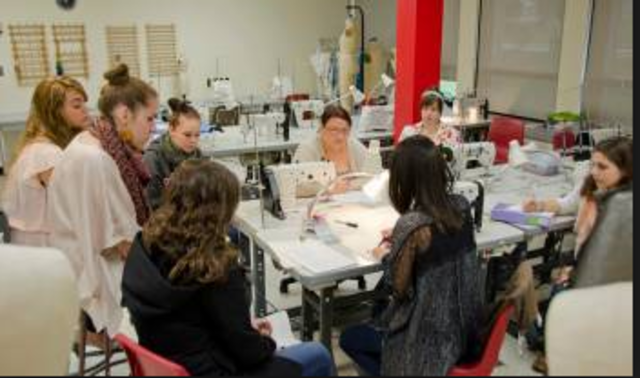 Miriam takes sewing class