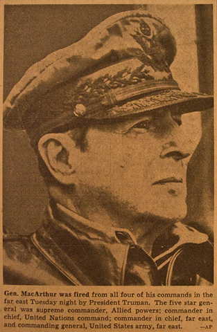 General Macarthur Relieved of Command