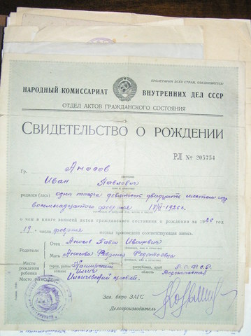 день рождения Аносова Ивана Павловича