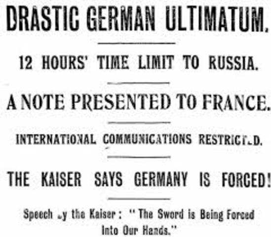 german ultimatum to russia