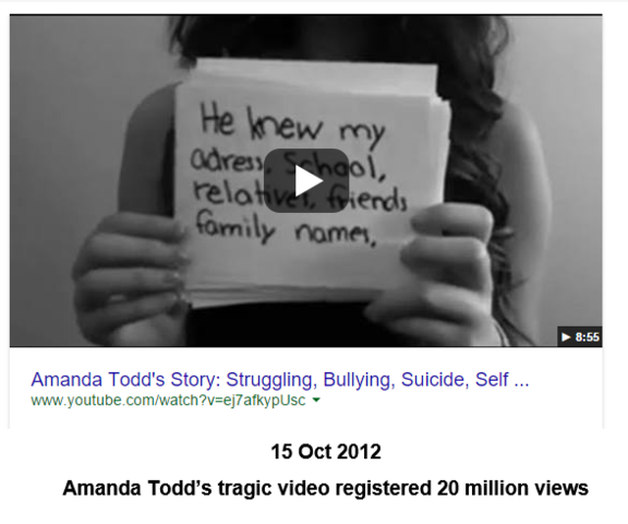 Amanda Todd's video reaches 20 million views