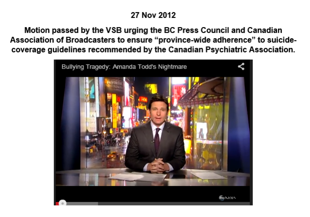 Suicide coverage guidelines