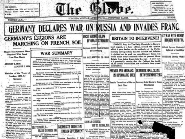 Germany declares war on Russia