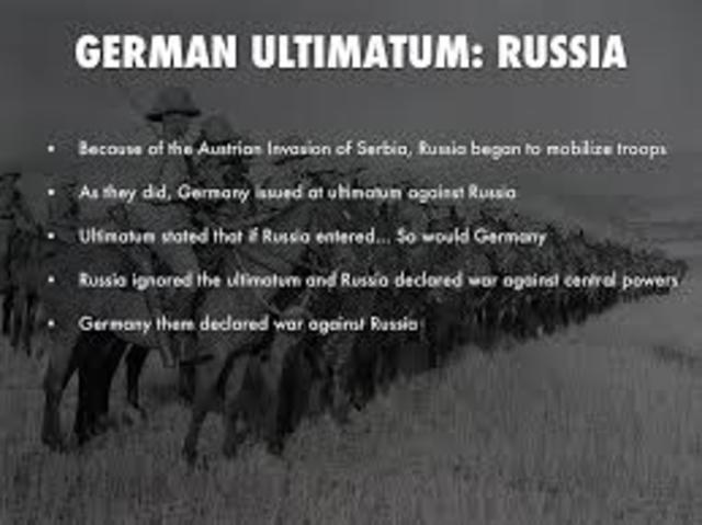 german ultimatum to russia
