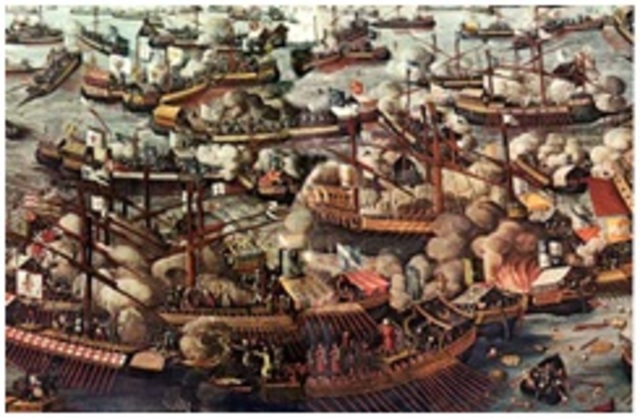 Ottoman Fleet Defeated by Christians at Lepanto