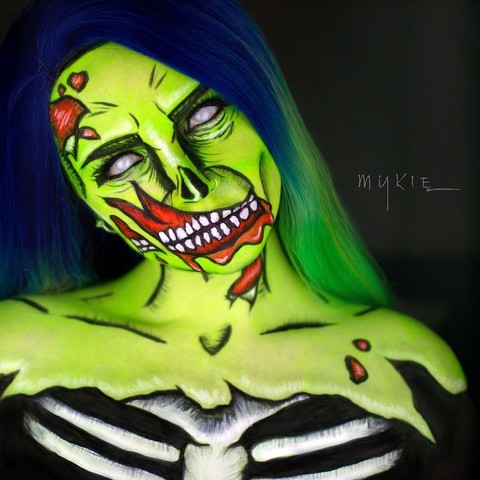 pop art zombie makeup