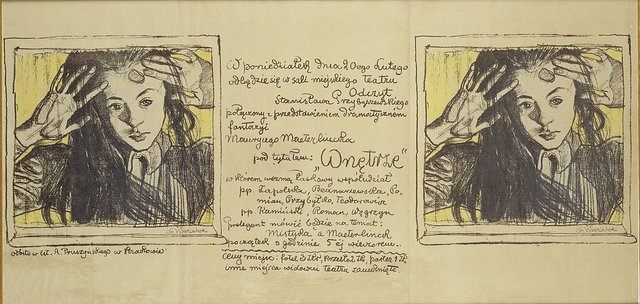 Plakat S. Wyspiańskiego powiadamiający o przedstawieniu