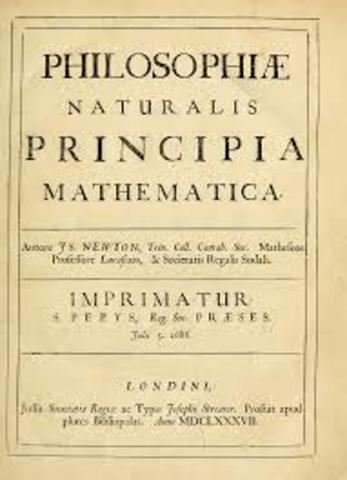 Newton's first book, Principia, is complete and presented to the Royal Society