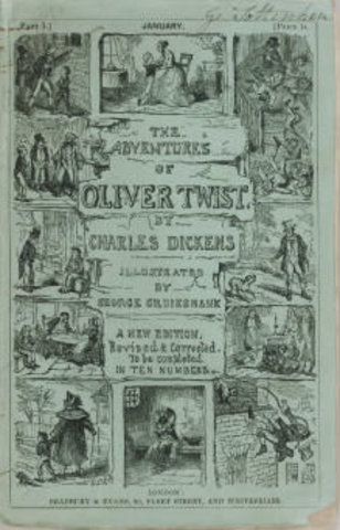 The monthly publication of Oliver Twist was ended.