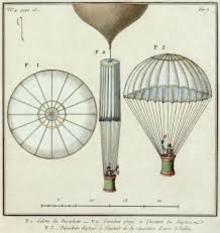 Andre Garnerin first non-rigid parachute.