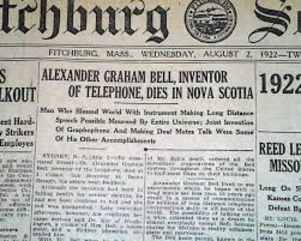 Alexander Graham Bell passed away.