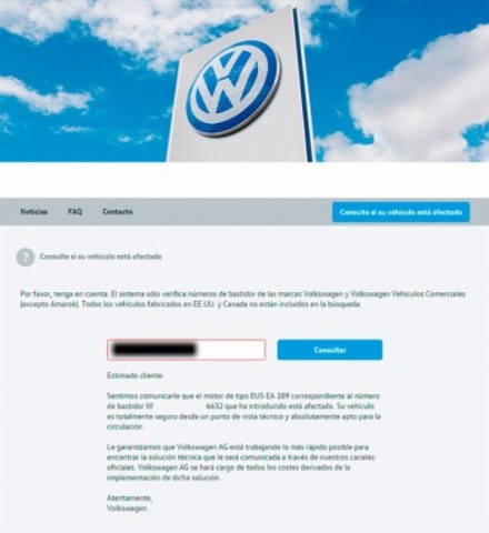 Les marques del Grup Volskwagen (Audi, SEAT, Skoda i Volkswagen), llancen llocs web específics en espanyol per poder comprovar si el teu vehicle és un dels afectats pel cas dieselgate