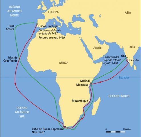 Llegada al Cabo de Buena Esperanza