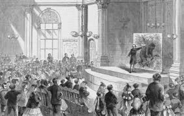 Wallace presents to the Anthroplogical Society of London