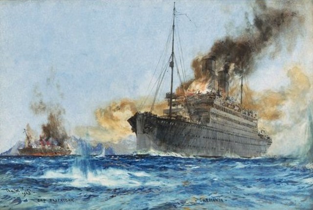 Germans sink first American merchant ship