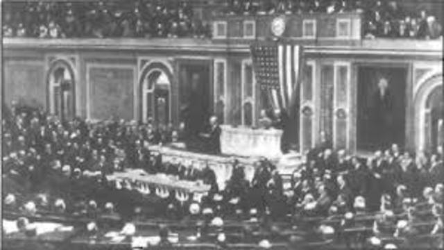 President Woodrow Wilson Asks Congress to Declare War on Germany