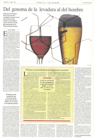 secuencia del genoma de un organismo eucariótico,