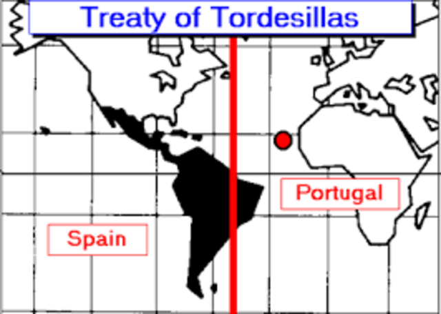 The treaty of tordesillas recognizes the spanish rights to most of america, North Carolina included