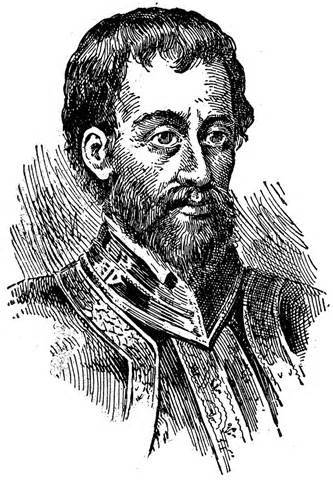 Spanish explorer, Hernando de Soto explores the area in search of gold.