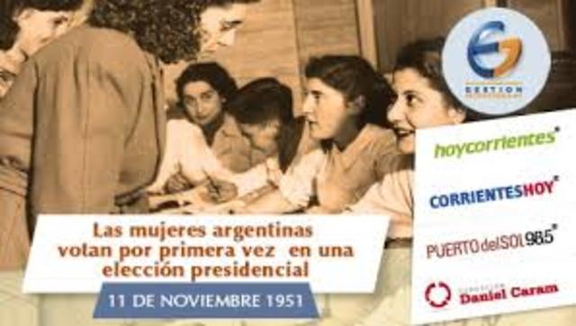 POL. Las mujeres votan por primera vez en la Argentina.