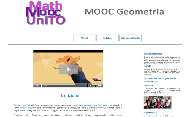 Chiusura iscrizioni al Mooc Geometria
