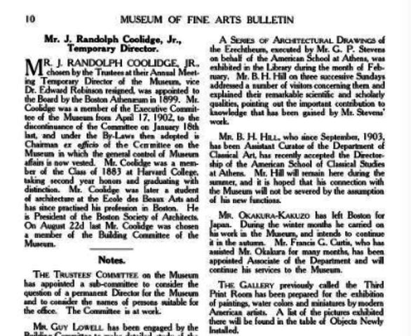 What is a Docent? By J. Randolph Coolidge Jr., as temporary director of the Museum of Fine Arts (MFA) in Boston