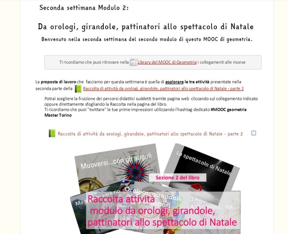 Inizio seconda settimana del Modulo2: da orologi, girandole e pattinatori allo spettacolo di Natale