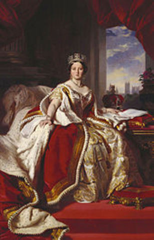 Inglaterra es gobernada por  la reina más joven del mundo "la reina Victoria" a la edad de 18 años