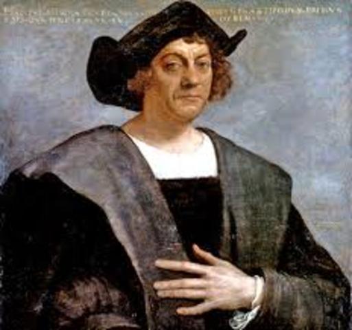 Christopher Columbus sets sail to the Indies